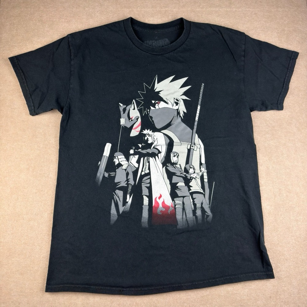 Naruto Shippuden Kakashi Anbu Black Graphic T-Shirt Men's Size Medium Anime Tee‎
